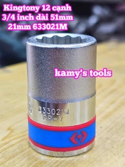 Tuýp 3/4 inch bông 12 cạnh trắng ngắn Kingtony 17mm 18mm 19mm 20mm 21mm 633017M 633018M 633019M 633020M 633021M