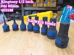Tuýp lú đầu lục giác đen 1/2 inch Kingtony H4 H5 H6 H8 H10 H12 H14 H16 H17 H19 405504M 405505M 405506M 405508M 405510M 405512M 405514M 405516M 405517M 405519M