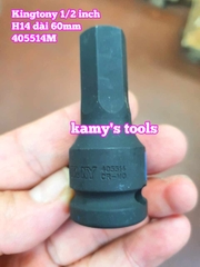 Tuýp lú đầu lục giác đen 1/2 inch Kingtony H4 H5 H6 H8 H10 H12 H14 H16 H17 H19 405504M 405505M 405506M 405508M 405510M 405512M 405514M 405516M 405517M 405519M