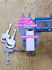 Ổ khóa trắng chìa vuông 4 chìa 6F 60mm Luxtop LT-CVT-60