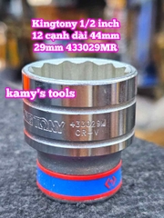 Đầu tuýp trắng ngắn 1/2 inch Kingtony 12 cạnh 29mm 30mm 32mm 433029MR 433030MR 433032MR