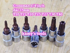 Tuýp lú đầu sao 6 cạnh 1/4 Inch Crossman T10 T15 T20 T25 T27 T30 T40 99-475 99-476 99-477 99-478 99-479 99-480 99-482