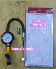 Tay bơm lốp xe ô tô, xe máy có đồng hồ đo áp suất Luxtop model LT-TIG04 có nút xả khí