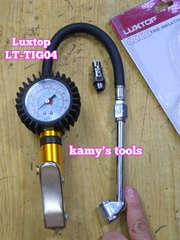 Tay bơm lốp xe ô tô, xe máy có đồng hồ đo áp suất Luxtop model LT-TIG04 có nút xả khí