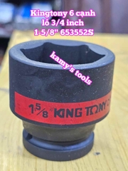 1-3/8 1-7/16 1-1/2 1-9/16 1-5/8 đầu tuýp khẩu lỗ 3/4 inch 6 cạnh Kingtony 653544S 653546S 653548S 653550S 653552S
