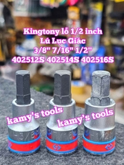 Tuýp lú đầu lục giác lỗ 1/2 inch Kingtony cỡ 3/8 inch 7/16 inch 1/2 inch dài 60mm model 402512S 402514S 402516S