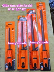 Dũa giũa tam giác sắt kim loại Asaki 6 inch 8 inch 10 inch 12 inch AK-3755 AK-3756 AK-3757 AK-3758