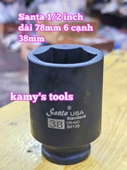 Đầu tuýp khẩu 1/2 inch đen dài lục giác 6 cạnh 78mm Santa 32mm 34mm 36mm 38mm 41mm IM132 IM134 IM136 IM138 IM141