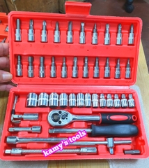 Bộ tuýp khẩu 1/4 inch dụng cụ đồ nghề đa năng sửa chữa ô tô xe hơi xe máy 46 chi tiết và 53 chi tiết