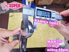 Mỏ lết miệng 15 inch 375mm Supertool model MAN375 mở miệng 44mm