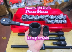 Bộ tuýp khẩu 3/4 inch đen Santa 21 chi tiết 17mm-50mm loại 6 cạnh IMS21 và 12 cạnh IMS22