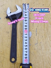 Mỏ lết miệng đen Kingtony 8 inch 200mm 3611-08P miệng mở 0-25mm