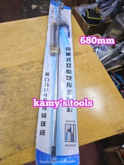 Dụng cụ cây bơm lốp xe ô tô van bi inox 304 có thang đo áp suất không khí dài 680mm