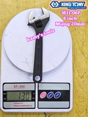 Mỏ lết miệng đen Kingtony 6 inch 150mm 3611-06P miệng mở 0-20mm