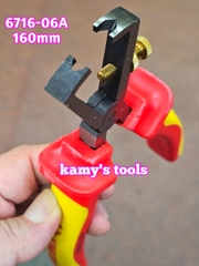 Kìm tuốt dây cách điện 1000V Kingtony 6716-06A dài 6 1/4 inch (160mm) tuốt dây 5mm tương đương 10mm2