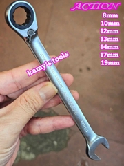 Cờ lê vòng miệng tự động Action có lẫy đảo chiều 8mm 10mm 12mm 13mm 14mm 17mm 19mm