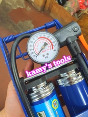 Bơm đạp chân, bơm xe máy, xe đạp 2 ống đường kính 55x120mm C-mart model L0002