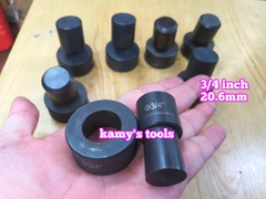 Khuôn đột lỗ mũi đột lỗ sắt V, thanh đồng cái dùng máy đột lỗ thủy lực CH-70 HHM-70 (bán lẻ 1 bộ)