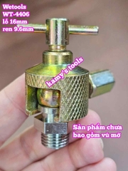 Đầu bơm mỡ gài núm xoay chuồng chuồng 16mm răng 9.6mm Wetools WT-4406