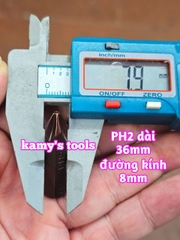 Mũi vít đóng bake 4 cạnh PH2 8mm 5/16 inch dài 36mm TOP model TBD-8362B