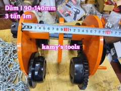 3 tấn 3m Rùa kéo pa lăng Nitto chạy dầm I 90mm-140mm GCL-3