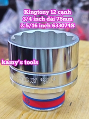 Đầu tuýp trắng 3/4 inch Kingtony 12 cạnh 1-7/8, 2-1/16, 2-1/8, 2-1/4, 2-5/16, 633060S 633066S 633068S 633072S 633074S