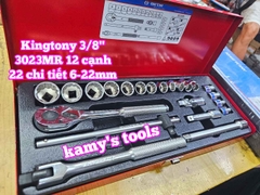 Bộ tuýp khẩu 3/8 inch 12 cạnh 6-22mm 22 chi tiết Kingtony 3023MR