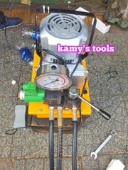 Bơm điện thủy lực HHB-700D3 hoạt động 3 đường ống dầu bơm đạp chân và van gạt