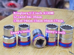 Đầu tuýp khẩu ngắn 1/2 inch Kingtony bông 12 cạnh 13mm 14mm 15mm 16mm 17mm 433013MR 433014MR 433015MR 433016MR 433017MR