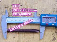 Mũi vít đóng bake 4 cạnh PH2 8mm 5/16 inch dài 80mm TOP model TBD-8802B