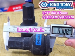 Đầu tuýp lú  đầu lục giác 6 cạnh 3/4 inch Kingtony 24mm 601524M 27mm 601527M