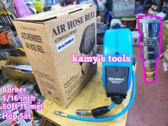 Cuộn ống dây hơi treo tự rút hộp sắt Barker áp suất 9m và 15m HR-830A