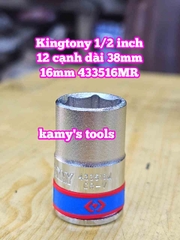 Đầu tuýp ngắn 1/2 inch Kingtony lục giác 6 cạnh 13mm 14mm 15mm 16mm 17mm 433513MR 433514MR 433515MR 433516MR 433517MR