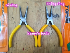 Kìm mũi nhọn có răng và không răng có lò xo 125mm, kìm nhọn