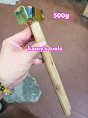 500g 0.5kg Búa đồng thau đầu vuông cán gỗ kamytools