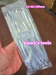 Dây thít dây rút inox 4.6mm 7.9mm inox 304 dài 100mm 150mm 200mm 250mm 300mm 350mm 400mm 500mm 600mm 800mm 1000mm 1200mm