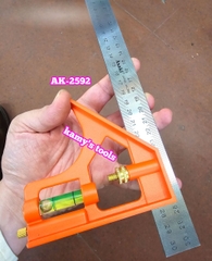 AK-2592 Thước ê ke thủy 300mm Asaki thước ke góc vuông đa năng 30cm, đo độ sâu, canh thẳng, canh ngang, lấy dấu khoảng