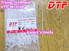 Dây rút dây thít nhựa màu đen trắng 3x100mm DTP-W19100 DTP-B19100 (1 bịch/100 sợi)