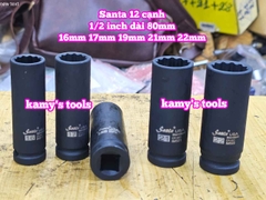 Tuýp 1/2 inch đen dài BÔNG 12 cạnh dài 80mm Santa 16mm 17mm 19mm 21mm 22mm IM516 IM517 IM519 IM521 IM522