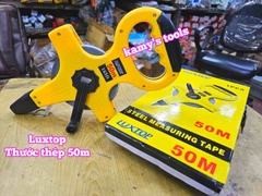 Thước cuộn thước kéo thép 50 mét 50m bản 12mm hệ mét 1 mặt có tay cầm Luxtop LT-ST50