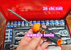 Bộ tuýp đầu khẩu 26 tiết 1/2 inch lục giác 8-32mm Hitman