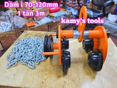 1 tấn 3m Rùa kéo pa lăng Nitto chạy dầm I 70mm-120mm GCL-1