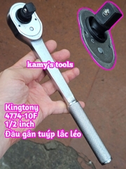 Cần siết tự động 1/2 inch Kingtony 4774-10F đầu gắn tuýp lắc léo 32 răng dài 255mm