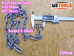 Xích kéo bằng thép dùng cho pa lăng xích 4.6mm 4.6x34mm Wetools WT-36631