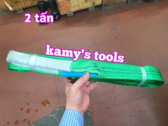 Dây cáp vải cẩu hàng bản dẹp 2 tấn, Hệ số 5:1, dài 1m-10m