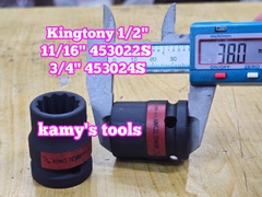 Đầu tuýp 1/2 inch bông 12 cạnh đen Kingtony 11/16 inch 453022S 3/4 inch 453024S