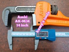 Mỏ lết răng Asaki AK-0634 dài 14 inch 350mm ngàm mở tối đa 50mm