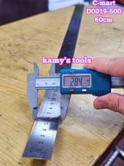 Thước lá inox 600mm (60cm) 2 hệ inch và mét bản 28mm hệ mét C-mart D0019-600