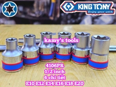 Bộ tuýp E 1/2 inch Kingtony 4106PR 6 chi tiết E10 E12 E14 E16 E18 E20