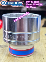 Đầu tuýp 3/4 inch 12 cạnh trắng Kingtony 55mm 633055M